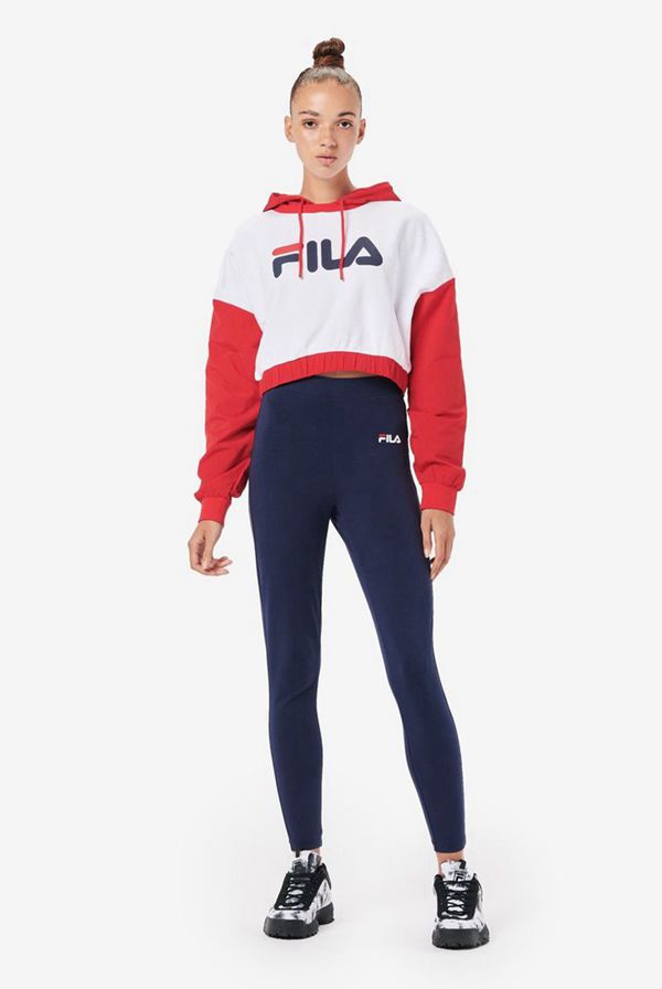 Fila Saachi Logo Women's Hoodies - Red/White/Navy,NZ 375-23745